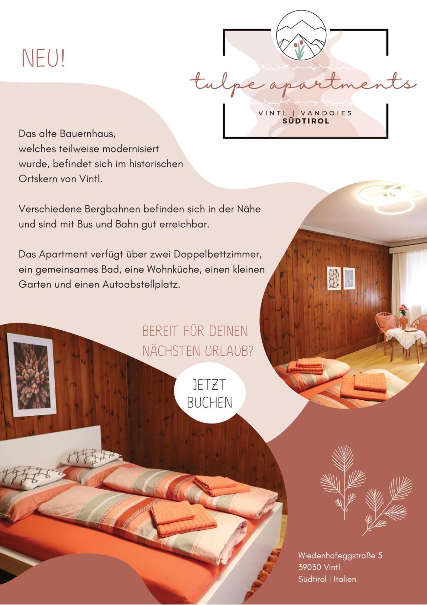 Tulpe Apartments Vandoies di Sotto  Ngoại thất bức ảnh